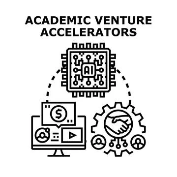 Academic venture accelerator concept developing innovation 库存插图