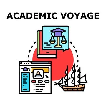 Academic voyage concept exploring education and learning journey 스톡 일러스트