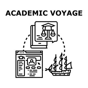 Academic voyage concept exploring education and learning journey Stock Illustration