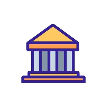 Academy building icon vector. Isolated contour symbol illustration Ilustración de archivo