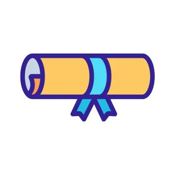 Academy diploma icon vector. Isolated contour symbol illustration Stock Illustration