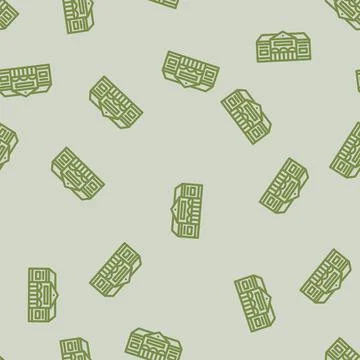 Academy school building line vector seamless pattern Stock Illustration