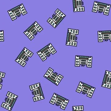 Academy school building vector seamless pattern Ilustración de archivo