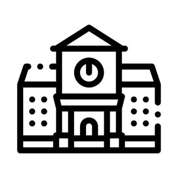 Academy Study Building Icon Vector Outline Illustration イラスト素材