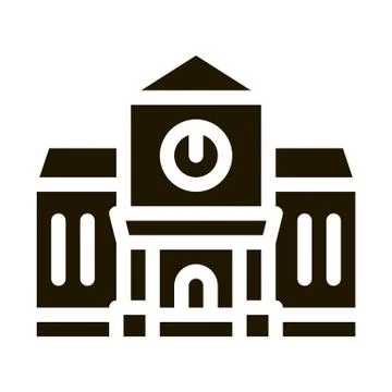 Academy Study Building Icon Vector Glyph Illustration Stock Illustration
