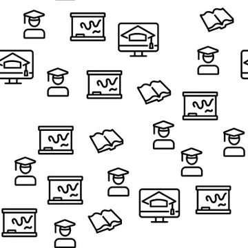 Academy Study Vector Seamless Pattern Illustrazione stock