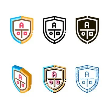 Academy styles emblem logo icon vector outline Stock Illustration