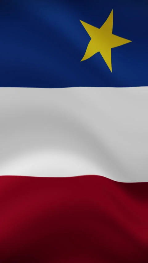 Acadia Waving Flag in Vertical Orientation – Realistic Loop Animation Video stock 294949536