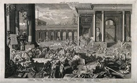 The Acadmie des Sciences et des Beaux Arts, Paris: showing various methods .. イラスト素材