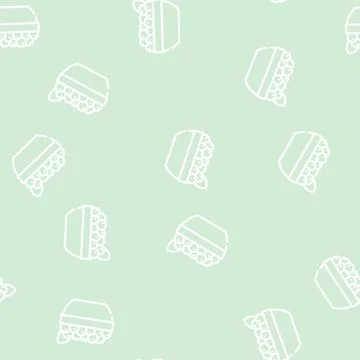 Acai berries line vector seamless pattern Stock Illustration