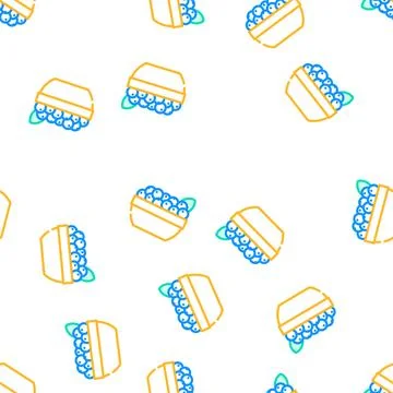 Acai berries vector seamless pattern Illustrazione stock