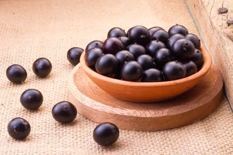 Acai fruit, fruit of Amazonian origin are attributed many medicinal propertie Stock Photos