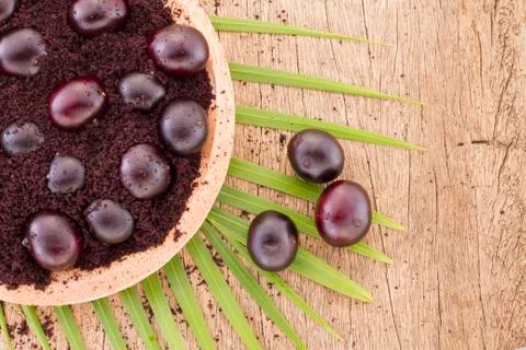 Acai fruit, fruit of Amazonian origin are attributed many medicinal propertie Stock Photos