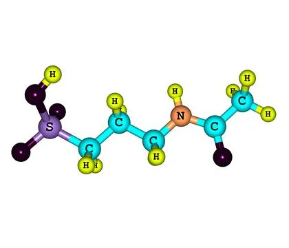 Acamprosate molecular structure isolated on white Stock Illustration