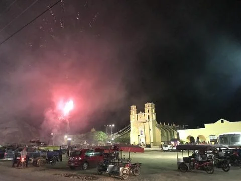 Acancehsquarefireworks2 写真素材