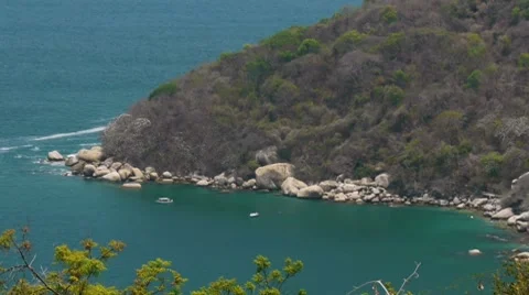 Acapulco Sea Rocks Stock Footage 7736834