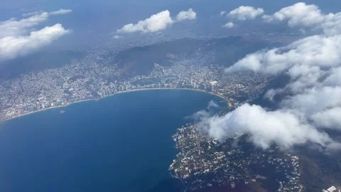 Acapulco view from airplane Stock Footage 252590376