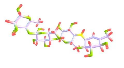 Acarbose molecular structure isolated on white Stock Illustration