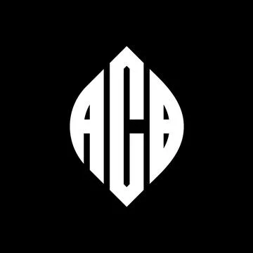 ACB circle letter logo design with circle and ellipse shape. ACB ellipse lett Stock Illustration