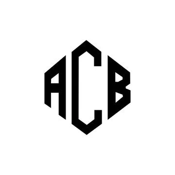 ACB letter logo design with polygon shape. ACB polygon and cube shape logo .. Stock Illustration