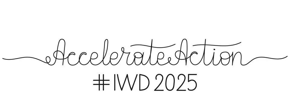 Accelerate Action in one line art style. Minimalist International Women's D.. Stock Illustration