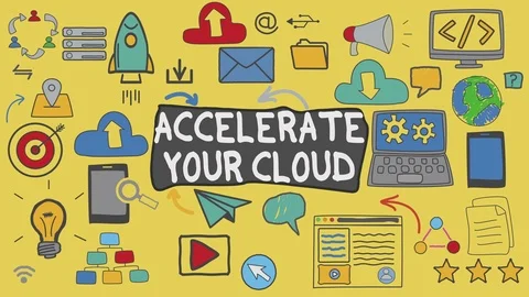 Accelerate Your Cloud, Illustration Graphic Technology Concept Video stock 122284533