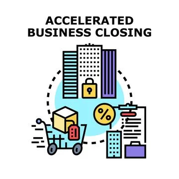 Accelerated business closing process icon vector concept 스톡 일러스트
