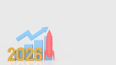 Accelerated Business Growth With Rocket Launch 2026 3d render.. イラスト素材