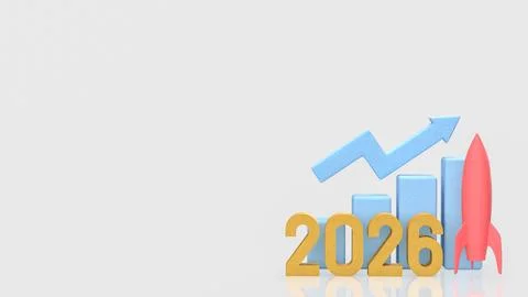 Accelerated Business Growth With Rocket Launch 2026 3d render.. イラスト素材