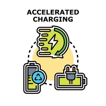 Accelerated charging powering modern electric vehicle battery technologies Stock Illustration