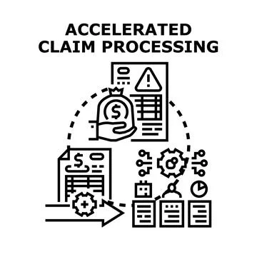 Accelerated claim processing concept vector illustration Stock Illustration