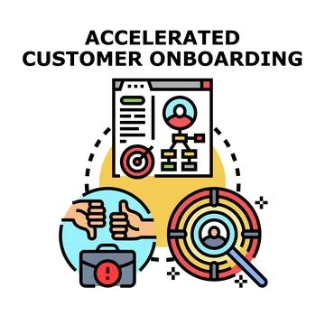 Accelerated customer onboarding process management concept Stock Illustration