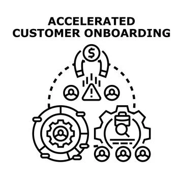 Accelerated customer onboarding process optimizing new client acquisition Stockillustratie