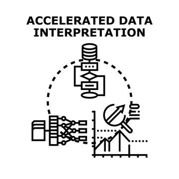 Accelerated data interpretation process analyzing information graph イラスト素材