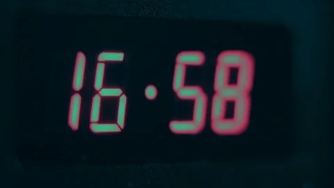 Accelerated Digital Red Clock Of Minutes Reverse. Stock Footage 108390583