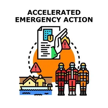 Accelerated emergency action for disaster management and safety Stock-Illustration