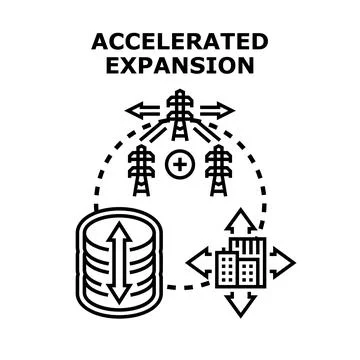 Accelerated expansion concept demonstrating business growth and development Stock Illustration