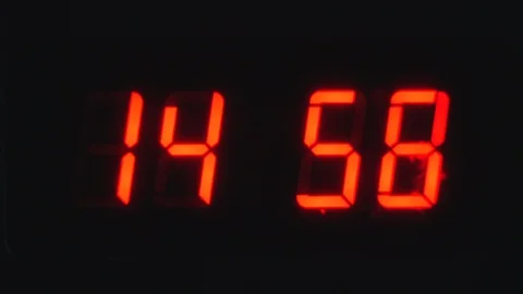 Accelerated Flicker Digital Red Clock Vídeos de archivo 111074654