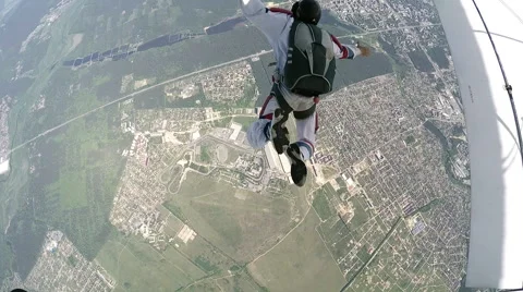 Accelerated free fall (AFF course) lessons in drop zone Chayka, Kyiv region. Stock Footage 58319451