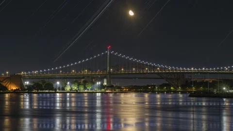 Accelerated Hell Gate Mars Moonrise Star Trails Timelapse Stock Footage 211785709