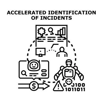 Accelerated incident identification managing data security risk Stock Illustration