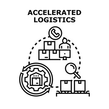 Accelerated logistics concept illustrating efficient supply chain management Stock Illustration