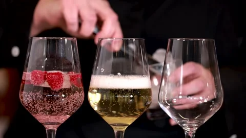 Accelerated mixing sequence shows  alcoholic beverages Stock Footage 333582780