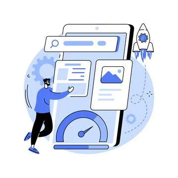 Accelerated mobile pages abstract concept vector illustration. Stock Illustration