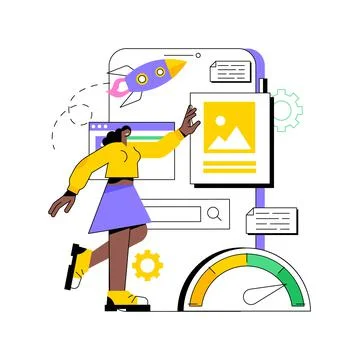 Accelerated mobile pages abstract concept vector illustration. 스톡 일러스트