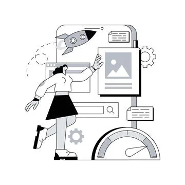 Accelerated mobile pages abstract concept vector illustration. Stock Illustration
