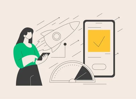 Accelerated mobile pages abstract concept vector illustration. Stock Illustration