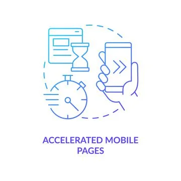 Accelerated mobile pages blue gradient concept icon Stockillustratie