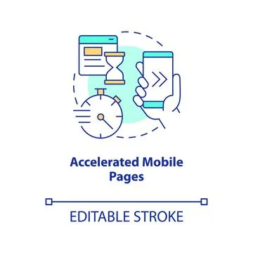 Accelerated mobile pages concept icon 스톡 일러스트