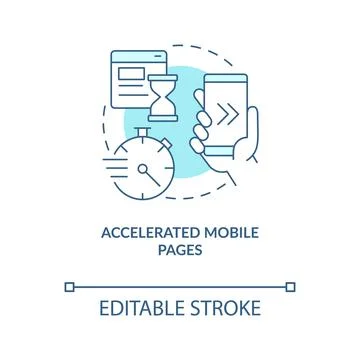 Accelerated mobile pages turquoise concept icon Stockillustratie